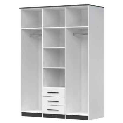 Dressing Stefan 3D , alb/negru, 150 x 210 x 64 cm - imagine 3
