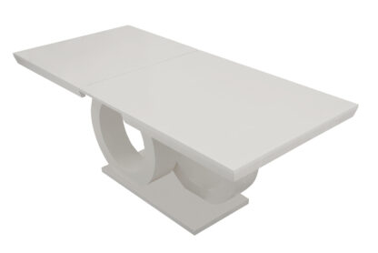 Masa extensibila 160×200 cm Aleks O, alba, lemn masiv de fag - imagine 2
