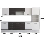 Bucatarie Alfa 320, wenge/alb, blat termic alb, corp pentru cuptor incorporabil - imagine 8