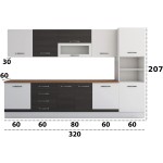 Bucatarie Alfa 320, wenge/alb, blat termic nuc, corp pentru cuptor incorporabil - imagine 8