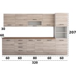 Bucatarie Alfa 320, sonoma, blat termic nuc, corp pentru cuptor incorporabil - imagine 8