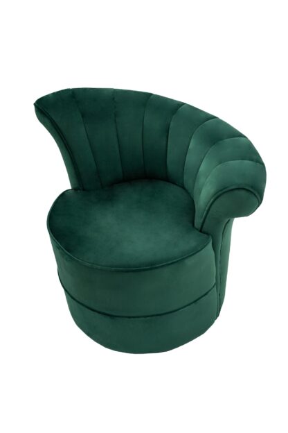 Fotoliu tapitat Emmy, catifea, verde - imagine 2