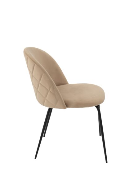 Scaun living tapitat cu stofa premium, S-157, crem - imagine 3