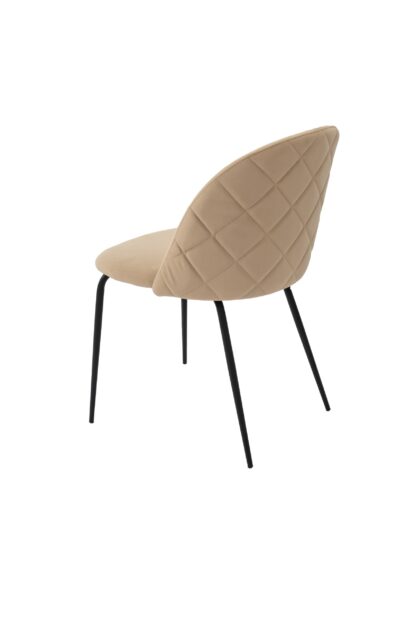 Scaun living tapitat cu stofa premium, S-157, crem - imagine 6