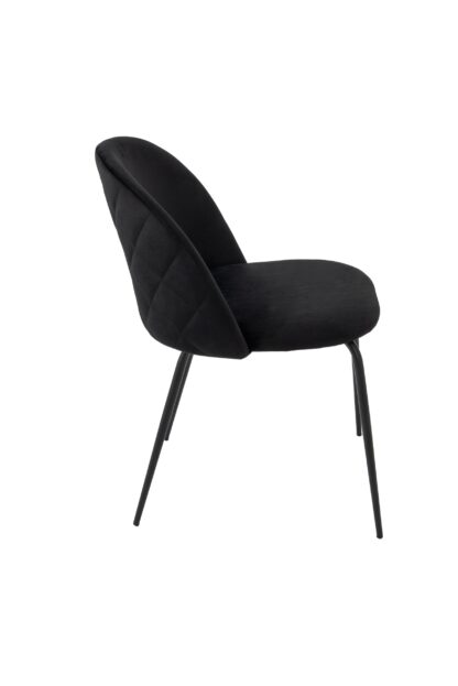 Scaun living tapitat cu stofa premium, S-157, negru - imagine 3