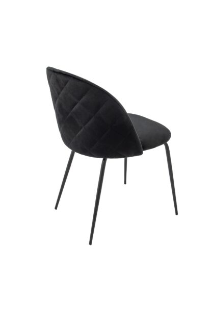 Scaun living tapitat cu stofa premium, S-157, negru - imagine 4