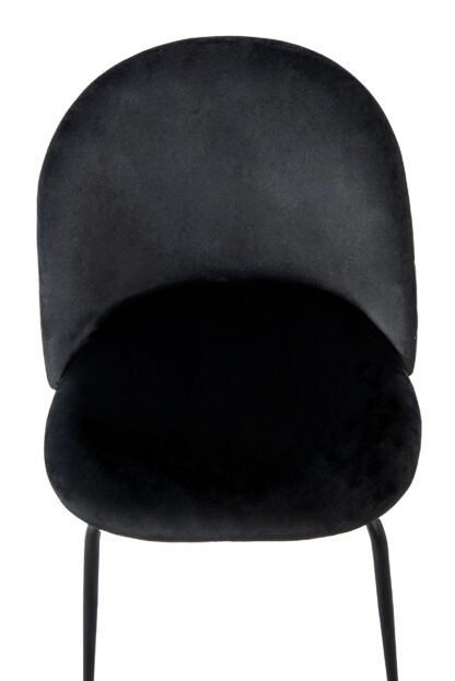Scaun living tapitat cu stofa premium, S-157, negru - imagine 8