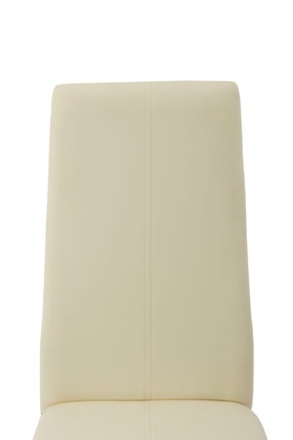Scaun living tapitat cu piele ecologica, S-176, crem - imagine 6