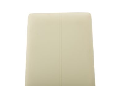 Scaun living tapitat cu piele ecologica, S-176, crem - imagine 7