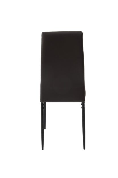 Scaun living tapitat cu piele ecologica, S-176, maro - imagine 4