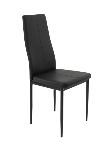 Scaun living tapitat cu piele ecologica, S-176, negru