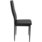 Scaun living tapitat cu piele ecologica, S-176, negru - imagine 2