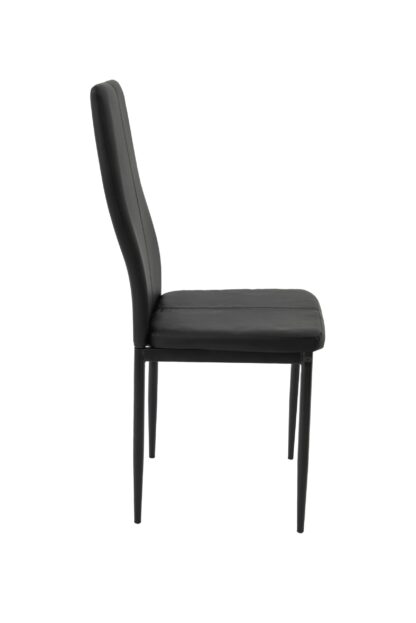 Scaun living tapitat cu piele ecologica, S-176, negru - imagine 2
