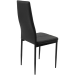 Scaun living tapitat cu piele ecologica, S-176, negru - imagine 3