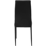Scaun living tapitat cu piele ecologica, S-176, negru - imagine 4