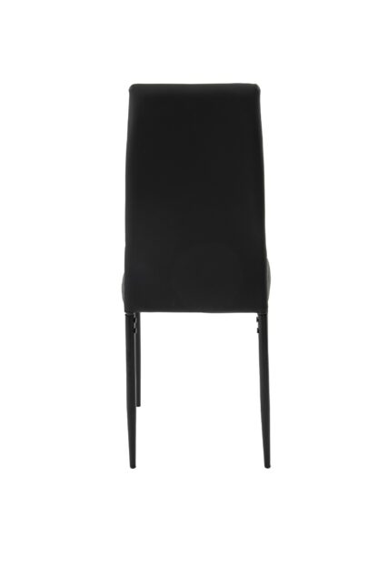 Scaun living tapitat cu piele ecologica, S-176, negru - imagine 4