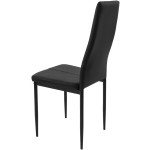 Scaun living tapitat cu piele ecologica, S-176, negru - imagine 5