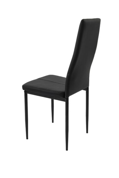 Scaun living tapitat cu piele ecologica, S-176, negru - imagine 5