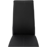 Scaun living tapitat cu piele ecologica, S-176, negru - imagine 6