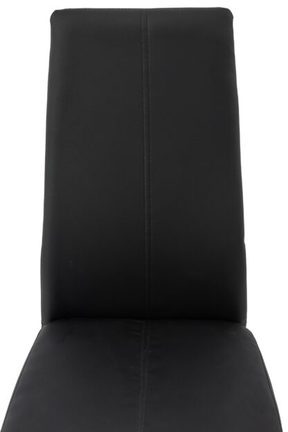 Scaun living tapitat cu piele ecologica, S-176, negru - imagine 6