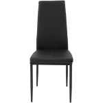 Scaun living tapitat cu piele ecologica, S-176, negru - imagine 7