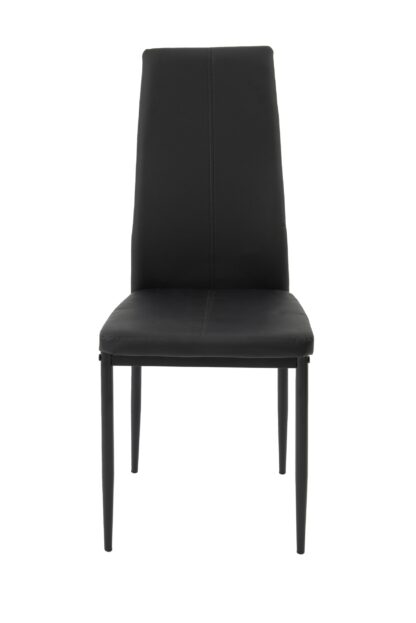 Scaun living tapitat cu piele ecologica, S-176, negru - imagine 7