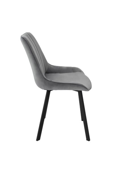 Scaun living tapitat cu stofa premium, S-177, gri - imagine 2
