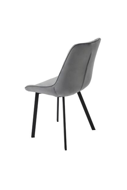 Scaun living tapitat cu stofa premium, S-177, gri - imagine 5