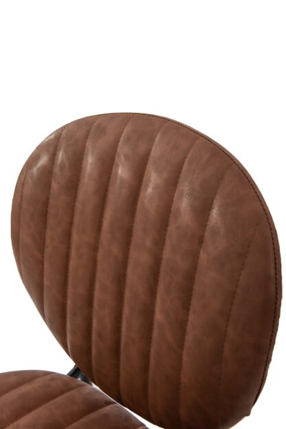 Scaun living tapitat cu piele ecologica, S-178, cafeniu - imagine 9