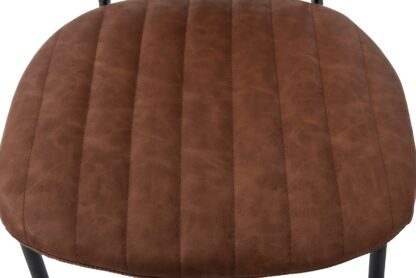 Scaun living tapitat cu piele ecologica, S-178, cafeniu - imagine 10