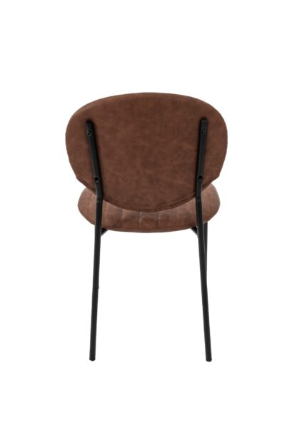 Scaun living tapitat cu piele ecologica, S-178, cafeniu - imagine 4