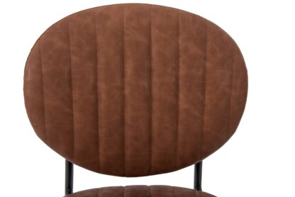 Scaun living tapitat cu piele ecologica, S-178, cafeniu - imagine 7