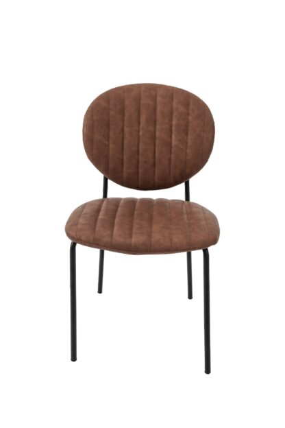 Scaun living tapitat cu piele ecologica, S-178, cafeniu - imagine 11