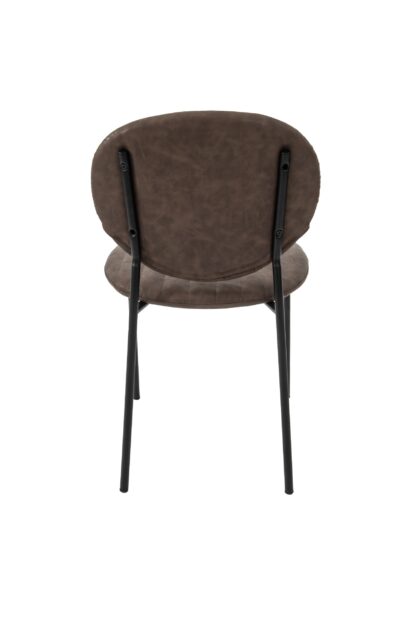 Scaun living tapitat cu piele ecologica, S-178, maro - imagine 4