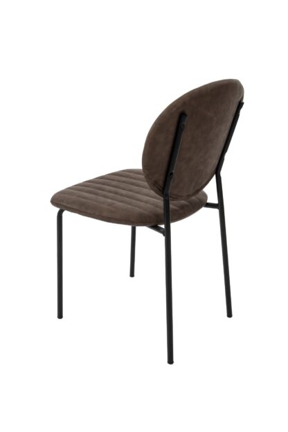 Scaun living tapitat cu piele ecologica, S-178, maro - imagine 5