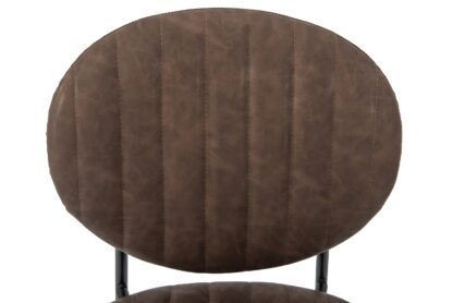 Scaun living tapitat cu piele ecologica, S-178, maro - imagine 7