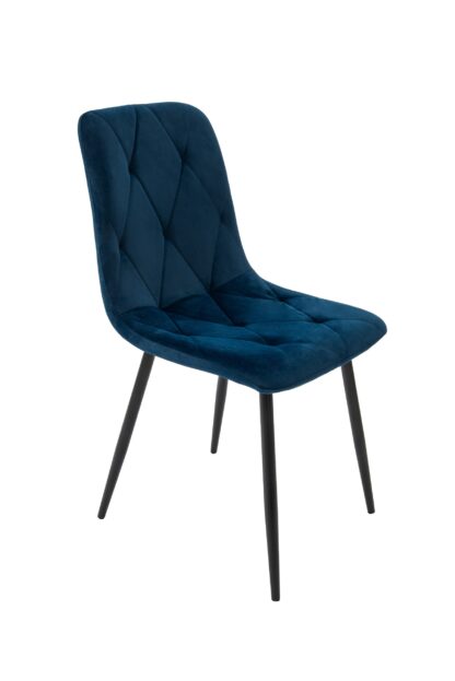 Scaun living tapitat cu stofa premium, S-179, albastru