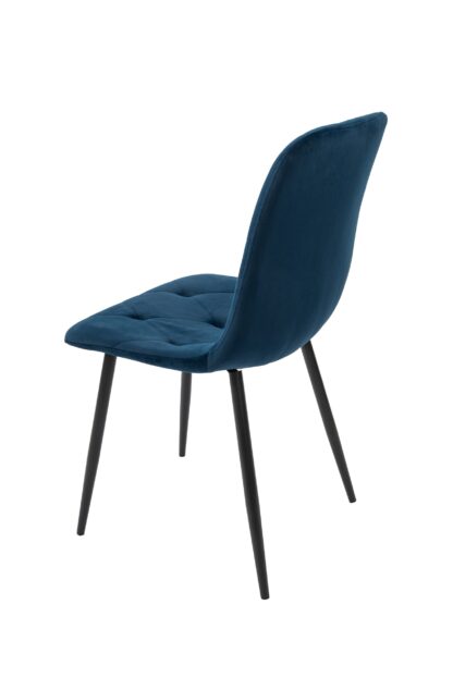 Scaun living tapitat cu stofa premium, S-179, albastru - imagine 3