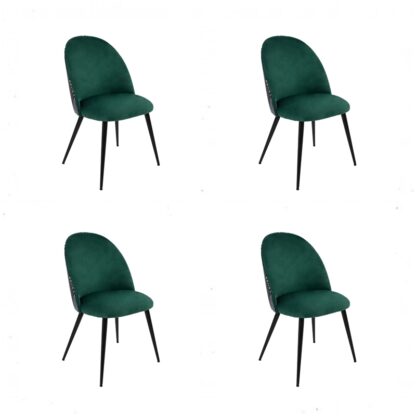 Set 4 scaune living, stofa premium, S-171, tapiterie verde