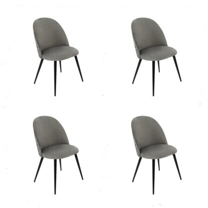Set 4 scaune living, stofa premium, S-171, tapiterie gri inchis