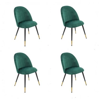 Set 4 scaune living, stofa premium, S-172, tapiterie verde