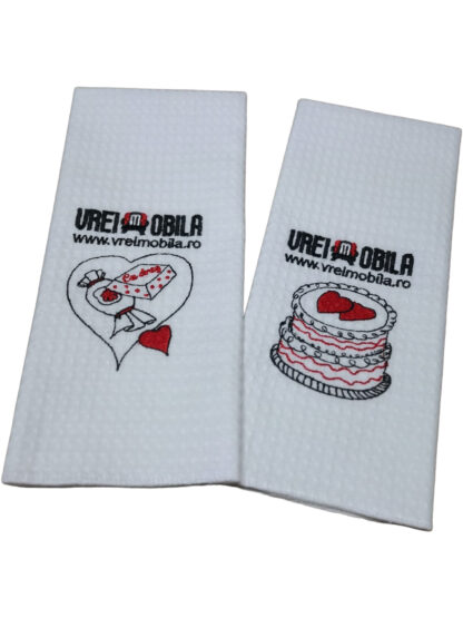 Set 2 prosoape bucatarie, model Dragoste, 40x60 cm - imagine 2