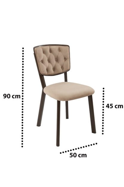 Set masa extensibila T520, crem, 124-152x79x75 cm cu 4 scaune C520, crem - imagine 25