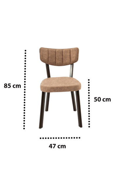 Set masa extensibila T650, crem, 156x80x75 cm cu 4 scaune C650, 50x50x85 cm, crem - imagine 25
