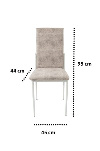 Scaun living, tapitat, C669, Alb, 44x45x95 cm - imagine 7