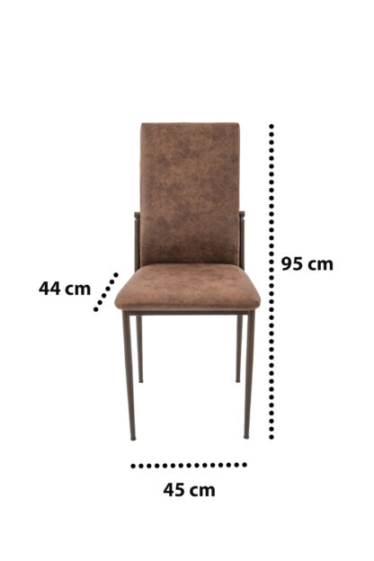 Scaun living, tapitat, C669, Maro inchis, 44x45x95 cm - imagine 7