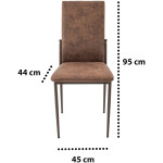 Set masa T110, MDF, crem, 110x70x75cm cu 4 scaune C669, maro inchis, 44x45x95 cm - imagine 18