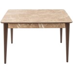 Set masa T110, MDF, crem, 110x70x75cm cu 4 scaune C669, maro inchis, 44x45x95 cm - imagine 10