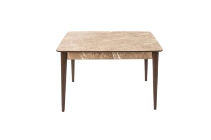 Set masa T110, crem, 110x70x75cm cu 4 scaune C669, maro deschis, 44x45x95 cm - imagine 6