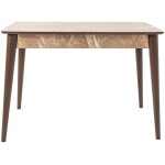 Set masa T110, MDF, crem, 110x70x75cm cu 4 scaune C669, maro inchis, 44x45x95 cm - imagine 7